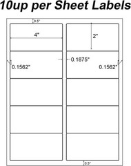 (2″ x 4″) 30 Sheets, Printable White Sticker Labels, Laser/Inkjet Printing – Mat