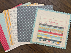 October Afternoon: «Schoolhouse» 1,2,3’s – 8×8 Paper Pads + Embellishments