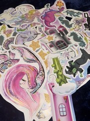 70 Girlie Princess Mermaid Stickers – Thick Quality – Small to Large Stickers