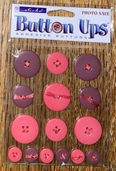 New Sticko Button Up 15 Photo Safe Red Adhesive Buttons Scrapbook Stickers Card