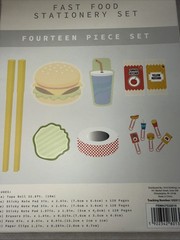 14-piece Fast Food Stationery Set for note-taking, journaling, scrapbooking NEW