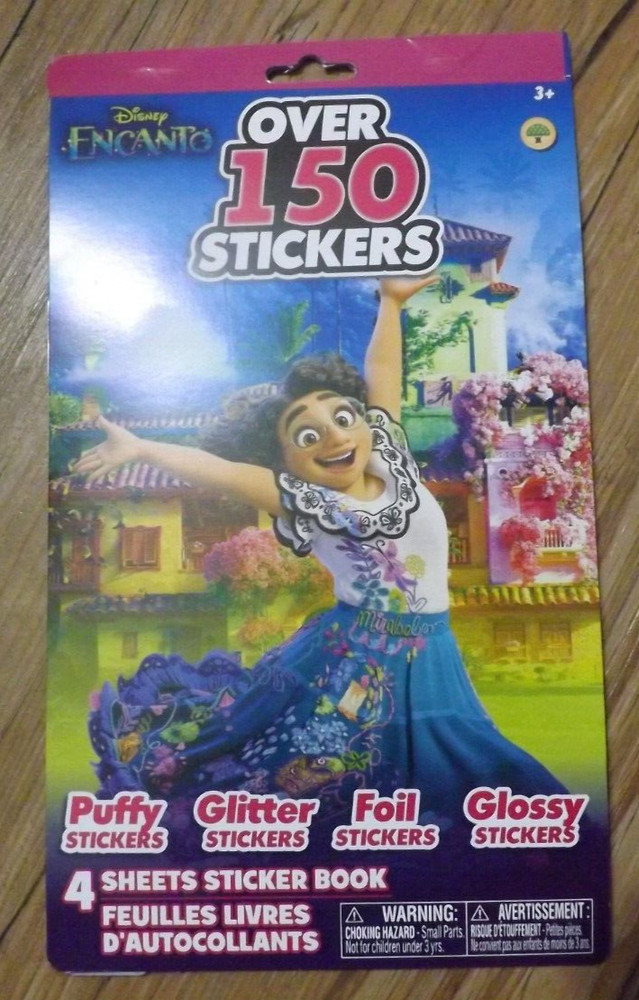 NEW Disney ENCANTO sticker book OVER 150 PUFFY GLITTER FOIL GLOSSY STICKERS