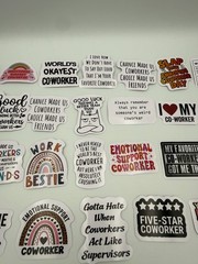 50pc Coworker Stickers Funny Emotional Support Work Bestie Appreciation Decals