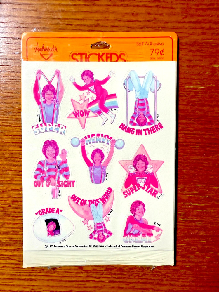 Vintage 1979 Ambassador Hallmark MORK (Robin Williams) 4 Sheet Sticker Pack