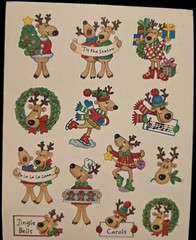 Vintage Sticker Lot Christmas Tags 6 Sheets AGC,Gibson Hallmark, Footrot Flat