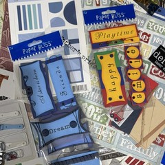 All BOY. Scrapbooking Lot – Paper, stickers and Embellishments. 40 pieces
