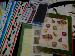 Lot Soft Linen, Croptoberfest Photo mounting paper mats, Mrs.Grossman GrLengths
