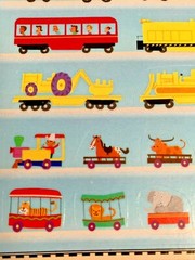 Hallmark Scrapbook Sticker Sheet VEHICLES Transportation Bus Train NEW