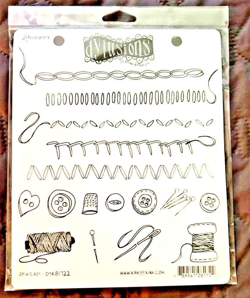 Dyan Dylusions Cling Stamps -Sampler & Sew Easy: lot1 2 items-Reduced!