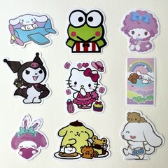 Sanrio Hello Kitty Pink Vinyl Stickers (9 PACK) – Glossy Laminated & Waterproof