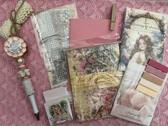 Lot for Journal Diary Scrapbook with Paper, Pet Stickers, Beaded Pen, Lace New