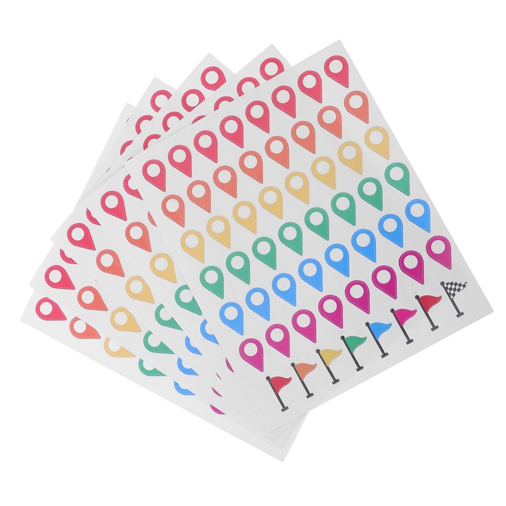 5 Sets Removable Reusable Colorful Map Pointer Stickers for Travel Planning