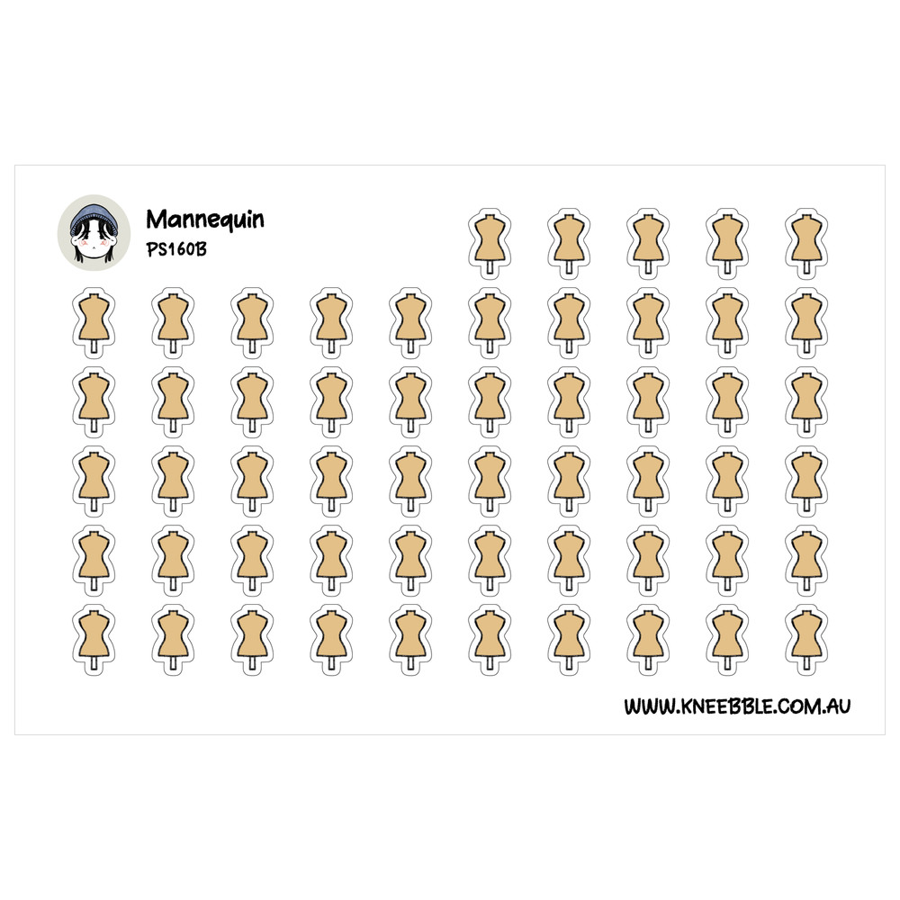 Fashion Planner Stickers – Mannequin Craft & Sewing Project Labels Set