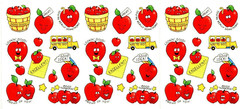 Vintage Hallmark APPLE School BUS Reward Stickers! 3 Sheets