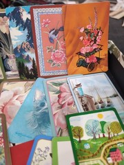 Mixed Lot 30 Vintage Single Swap Playing Cards Ephemera Junk Journal Deco #1