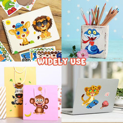 Animal Stickers for Kids – 48 Pcs Safari Birthday Decorations Wild Zoo Jungle St