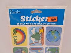 VTG Vintage Eureka Paper Magic Group 36 Stickers Pack Recycle Love Earth Day