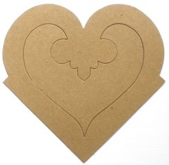 {4} HEART CORNERS – Flourish Bare Unfinished Chipboard Die Cuts – 4.5″ x 5″