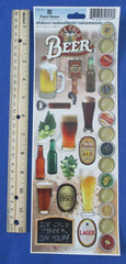 #14 NEW Lot-4 Sheets Beer Lager Stickers Cardmaking Scrapbook Crafts DIY