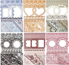90PCS Vintage Lace Frame Stickers, Retro Scrapbook Stickers with Elegant Borders