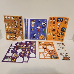 PEANUTS Thanksgiving & HALLOWEEN Mixed Stickers Sheets Lot, Holiday Snoopy