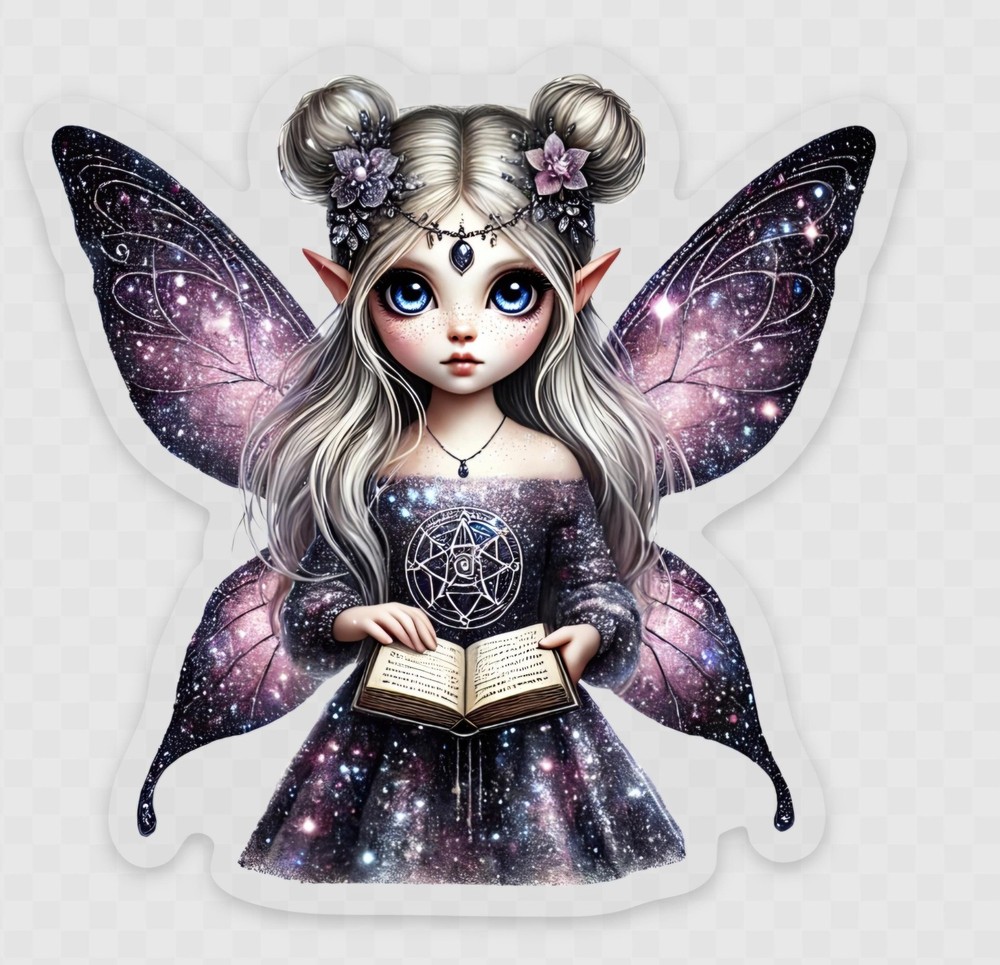 Galaxy Fairy Sticker | Witchy Celestial Vinyl | Magical Fantasy Art | Fairycore