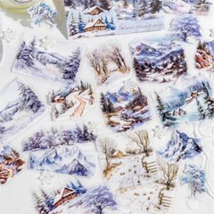 30Pcs Mountains Field Scrapbook Stickers DIY Journal Planner Decorative Collage