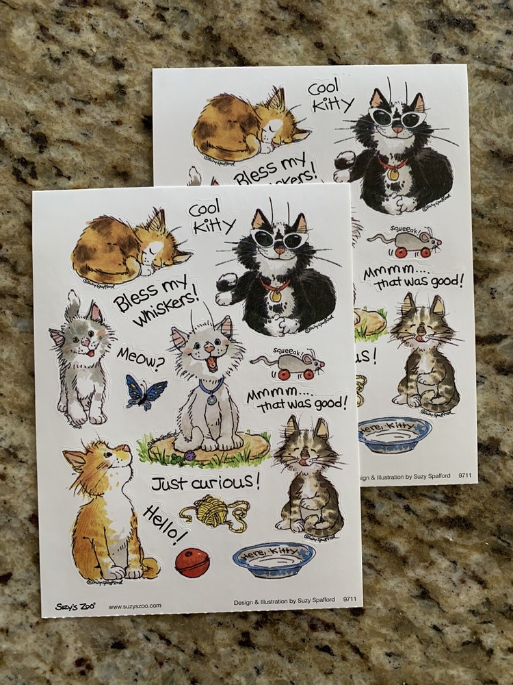 Suzy’s Zoo Stickers: 2 Sheets Cats