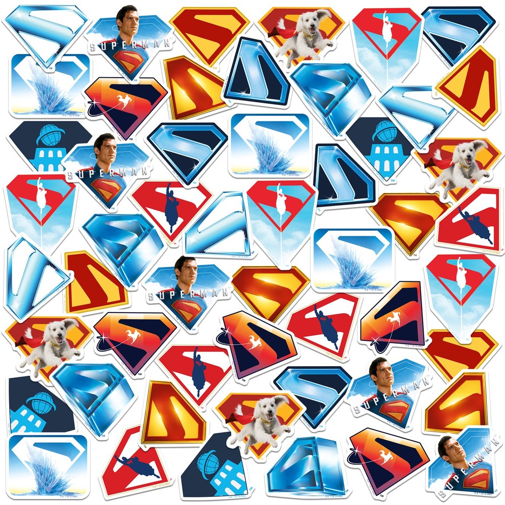 SUPERMAN 2025 LOGO VARIETY DIE CUT VINYL 50 CT STICKER PACK