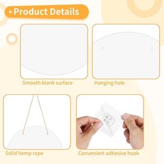 20 PCS Aluminum Sublimation Door Hanging Disc Signs, 12 in Unfinished Blank S…