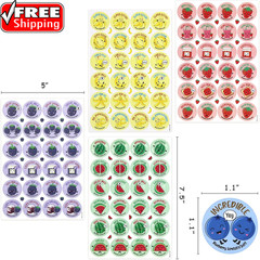 Scratch and Sniff Stickers, 1152 Pieces Fruits and Foods Smelly Stickers, 12 Dif