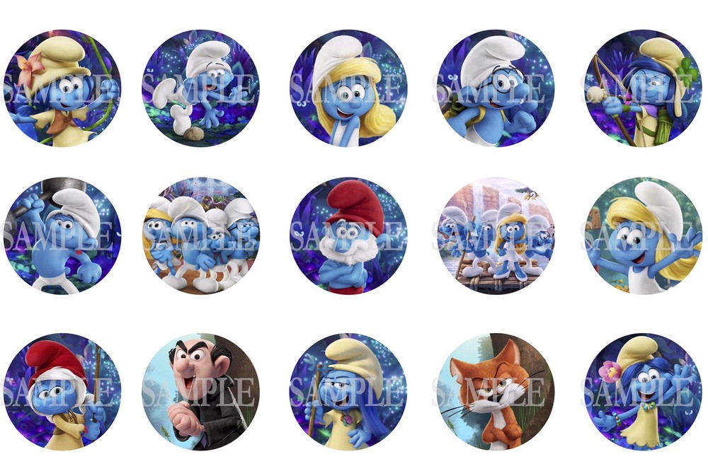 15 Pre-Cut Smurfs The Lost Village 1 Inch Bottle Cap Images (Discontinued)