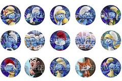 15 Pre-Cut Smurfs The Lost Village 1 Inch Bottle Cap Images (Discontinued)