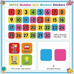 36 Pcs Line up Spots for Classroom Floor Educational Classroom Labels with Wr…
