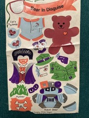Vintage 1983 Sandylion Maxi Activity Sticker Sheet Bear In Disguise Halloween