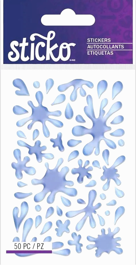 Water Splash Rain Puddle Pool Sticko Epoxy Stickers