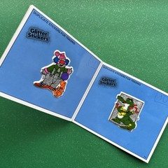 Vintage 80s Gordy Glitter Sticker Mini Album Scratch & Sniff Prism Silver Glow