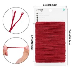 KINGLAKE Red Cotton Twine String – 2mm Cotton Bakers Twine 164 Feet Red Strin…
