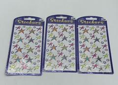 5 Mello Smello Holographic Stars Faces Smiley Sheet Sticker Package Lot “As Is”