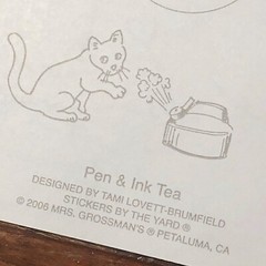 5 Mrs Grossmans Tea Pen Ink Stickers Iced Teapot Teatime Bag Crumpets Boil Cup