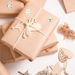 Thank You Stickers 1.38in Self-Adhesive Thank You Labels 300 Pcs Retro Round