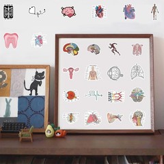 100PCS Cool Anatomy Stickers,Biology Anatomy Human Body Organ Stickers for St