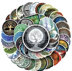 10pcs Tree Of Life Stickers- Scrapbook, Journal, DIY Crafts & Card Making