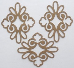 {6} *DECORATiVE ACCENT* Flourish Scroll Bare Chipboard Die Cuts – 3 1/2″ x 4″