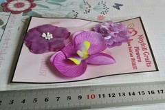 Fabric LAVENDER PURPLE VIOLET Satin Lace Organza 40-75mm Across 3 Flowers SF1Ab