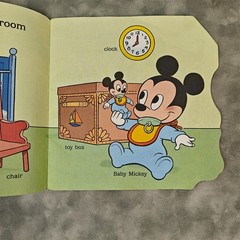 Disney Baby Mickey’s Word Book Golden Super Shape 1987 Die-Cut Vintage Used