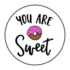 30 YOU ARE SWEET DONUT ENVELOPE SEALS LABELS STICKERS 1.5″ ROUND GIFTS FAVORS