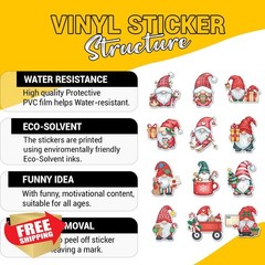 Vybonz Gnome Stickers Set Gnome 2 3 Inches