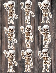 Waving Skeleton Die Cut Vinyl Stickers Scrapbooking Laptop Waterbottle