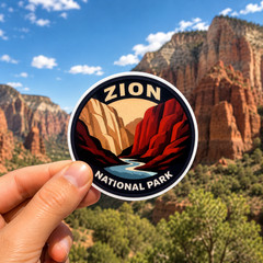 Zion National Park Sticker Waterproof Vinyl Decal 3″ Laptop Bottle
